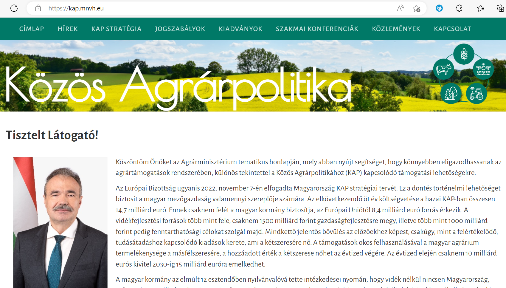 Indul az Agrárminisztérium új agrártámogatási honlapja