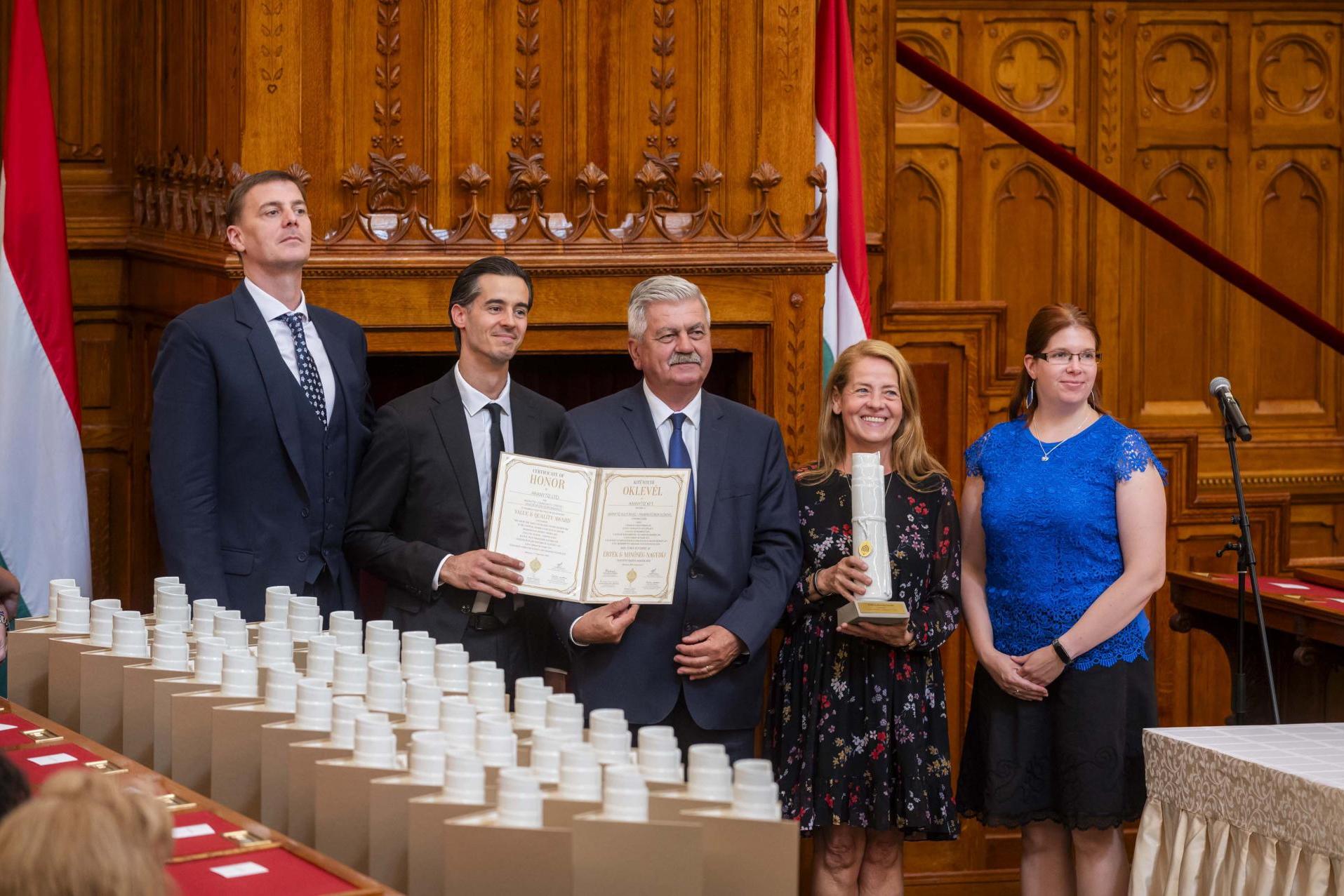 Átadták az Érték és Minőség Nagydíj elismeréseket az Országházban